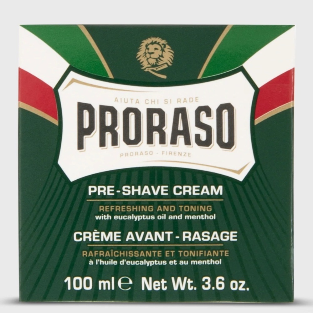 Unisex Green Pre-Shave Cream with Eucalyptus & Menthol - 100 ml